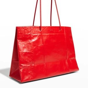 Medea dieci busted leather tote bag in Red